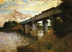 Claude Monet The Railway Bridge at Argenteuil Germany oil painting art